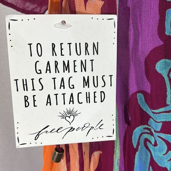 FREE PEOPLE BACK TO BARCELONA KAFTAN MAXI DRESS VIOLET COMBO NWT - Picture 8 of 8